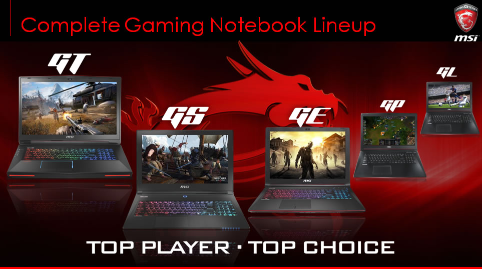 MSI Gaming Notebook Line Up